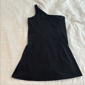Outdoor Voices Black One-Shoulder Athletic Dress